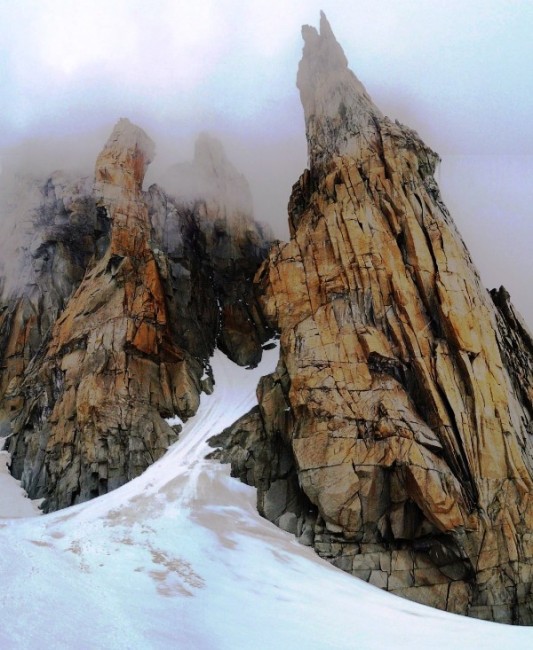 Mt Blanc Area Chandelle und Trident du Tacul Damals war der Trident