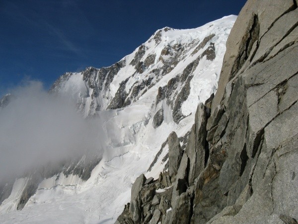 Mont Maudit Tour Ronde Grat blick auf Mont Blanc