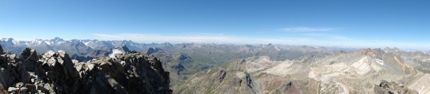 Panorama vom Piz Julier Traumhaftes Wetter Sicht bis zum Matterhorn 