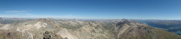 Panorama vom Piz Julier Traumhaftes Wetter Sicht bis zum Matterhorn 