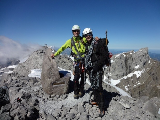 Peter rechts und ich auf dem Gipfel VrenelisGaertli